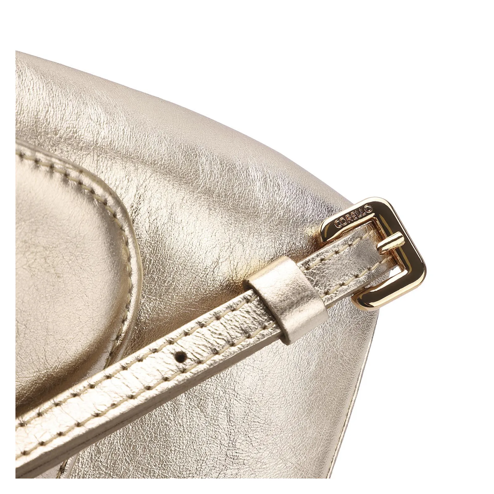 Bolsa Transversal Couro Dourado