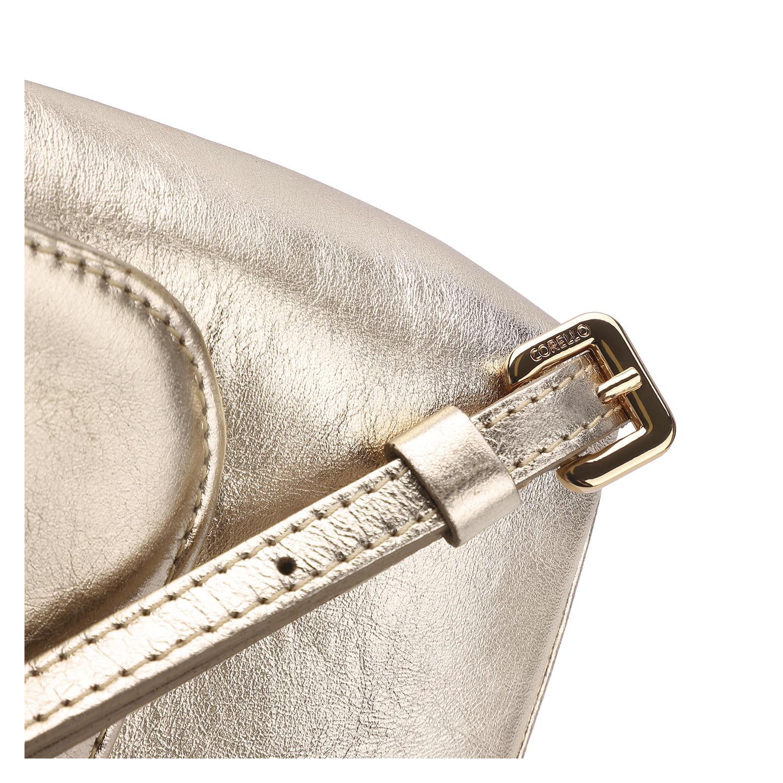 Bolsa Transversal Couro Dourado