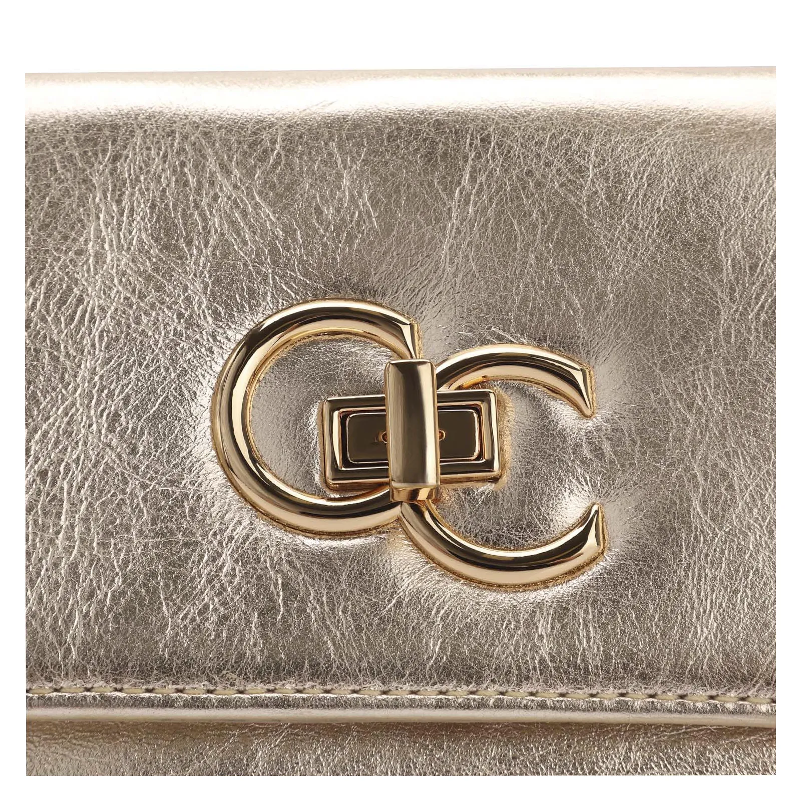 Bolsa Transversal Couro Dourado