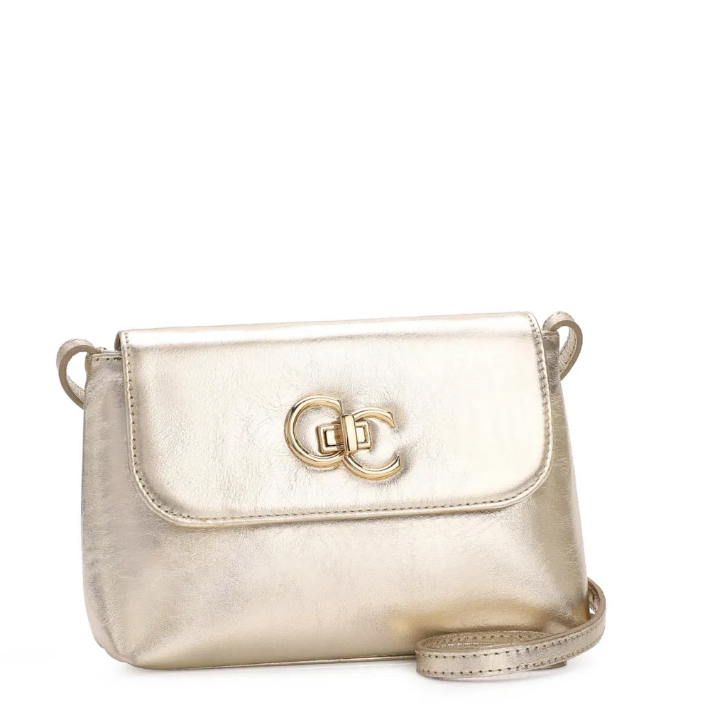 Bolsa Transversal Couro Dourado - imagem 2