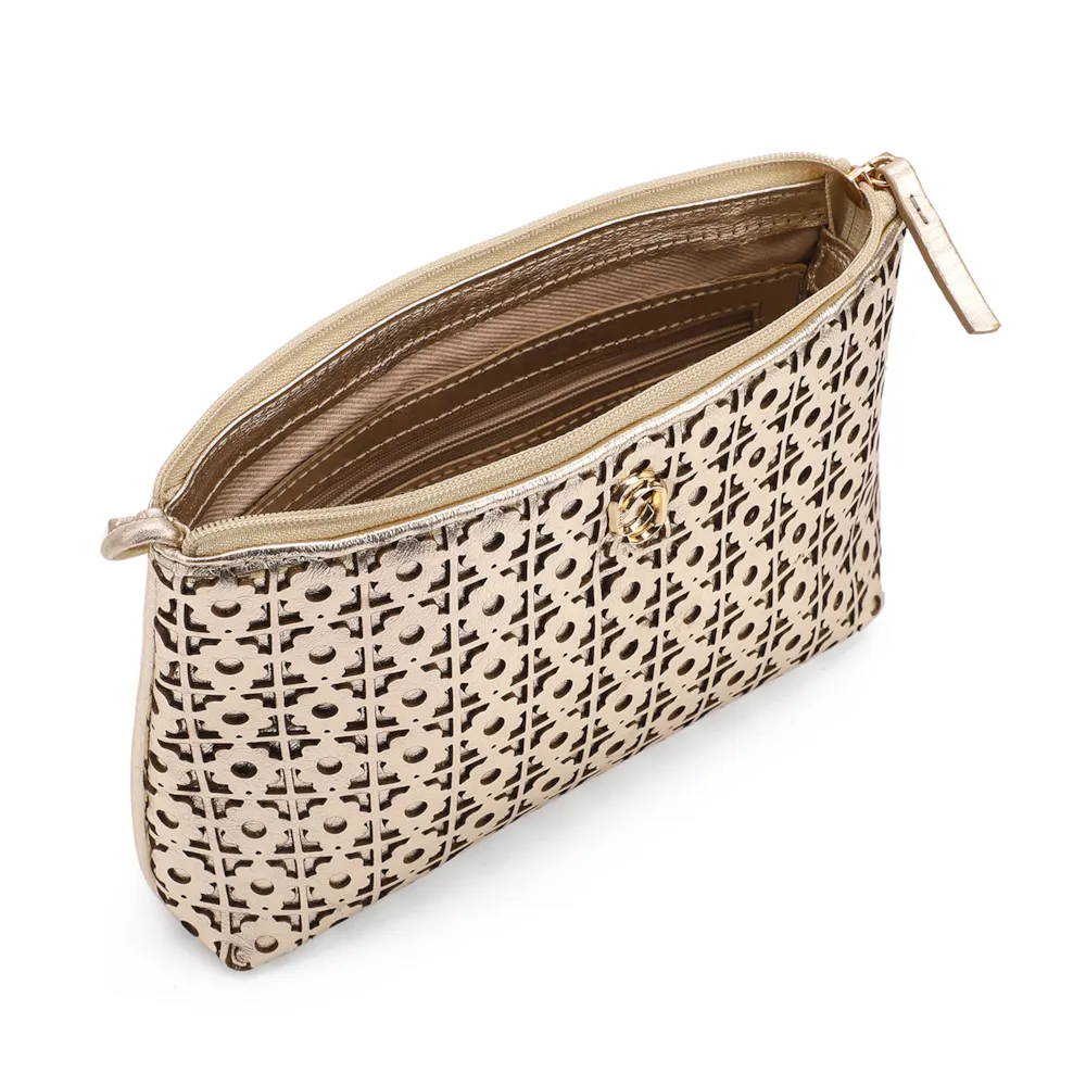Bolsa Transversal Couro Dourado - imagem 4