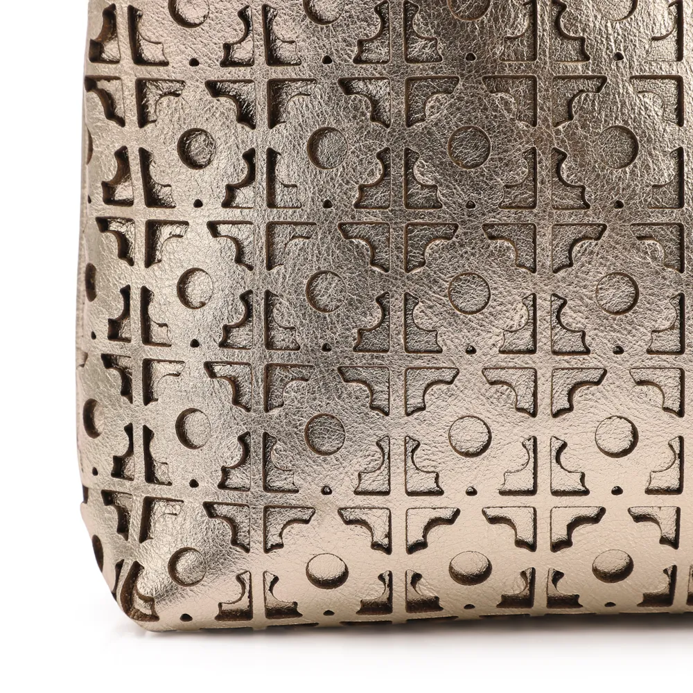 Bolsa Transversal Couro Dourado - imagem 5