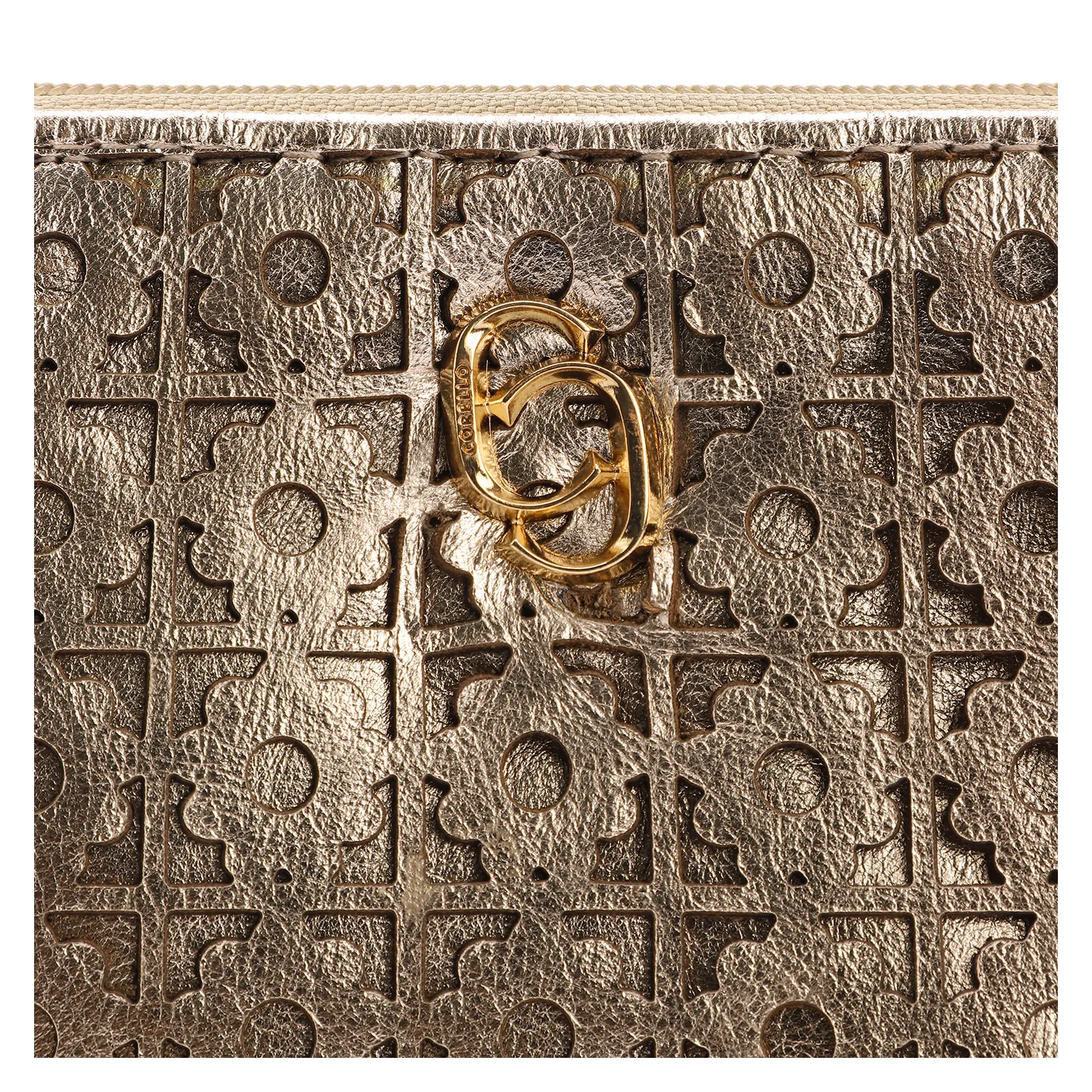Bolsa Transversal Couro Dourado