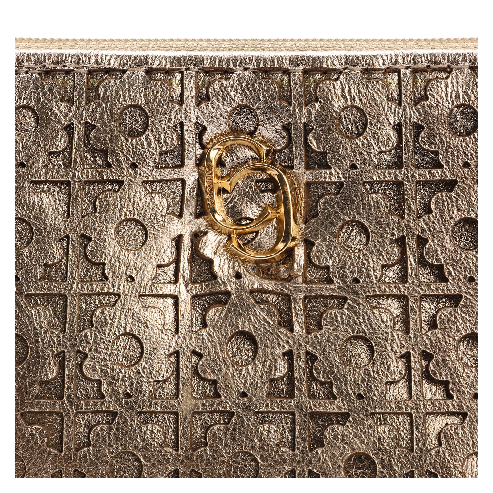 Bolsa Transversal Couro Dourado