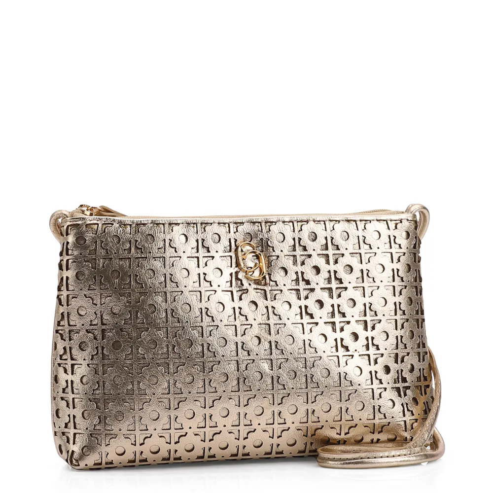 Bolsa Transversal Couro Dourado - imagem 2