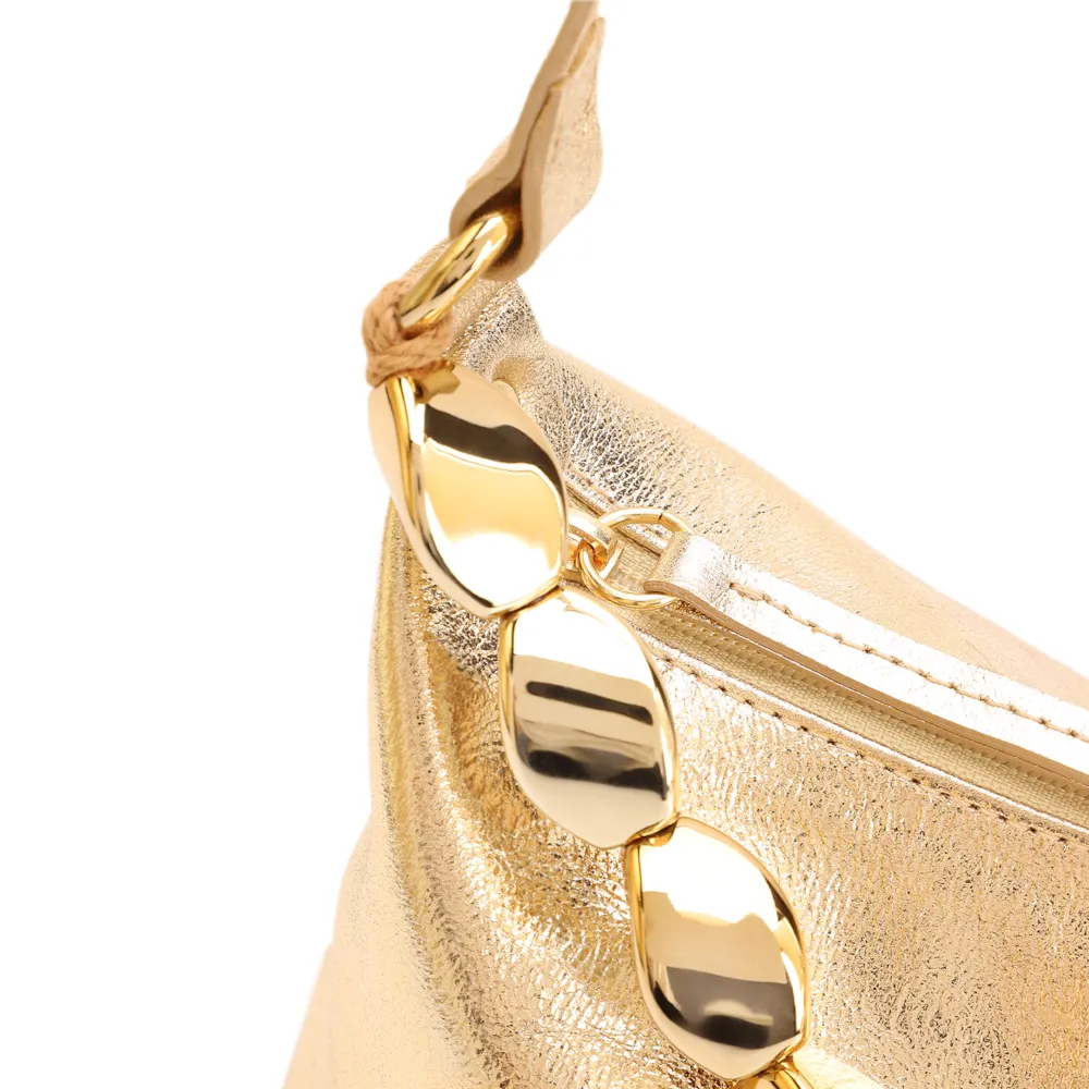 Bolsa Transversal Couro Dourado - imagem 5