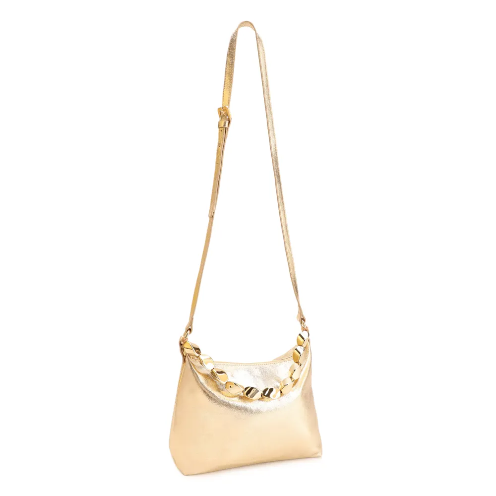 Bolsa Transversal Couro Dourado - imagem 2
