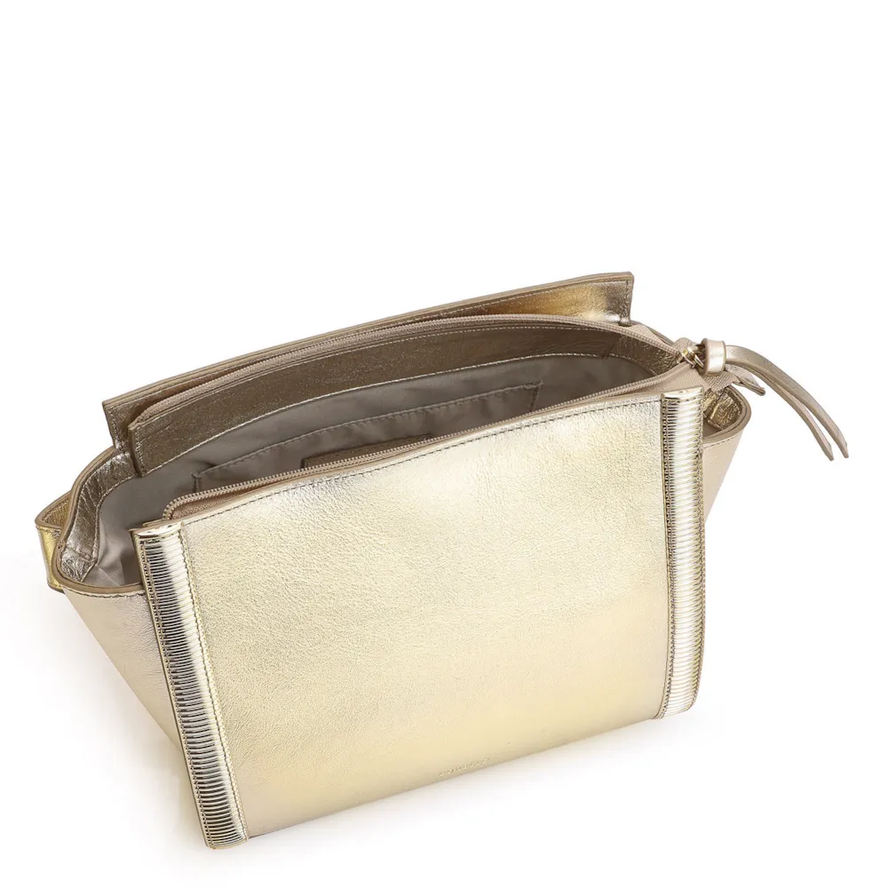 Bolsa Transversal Couro Dourado - imagem 4
