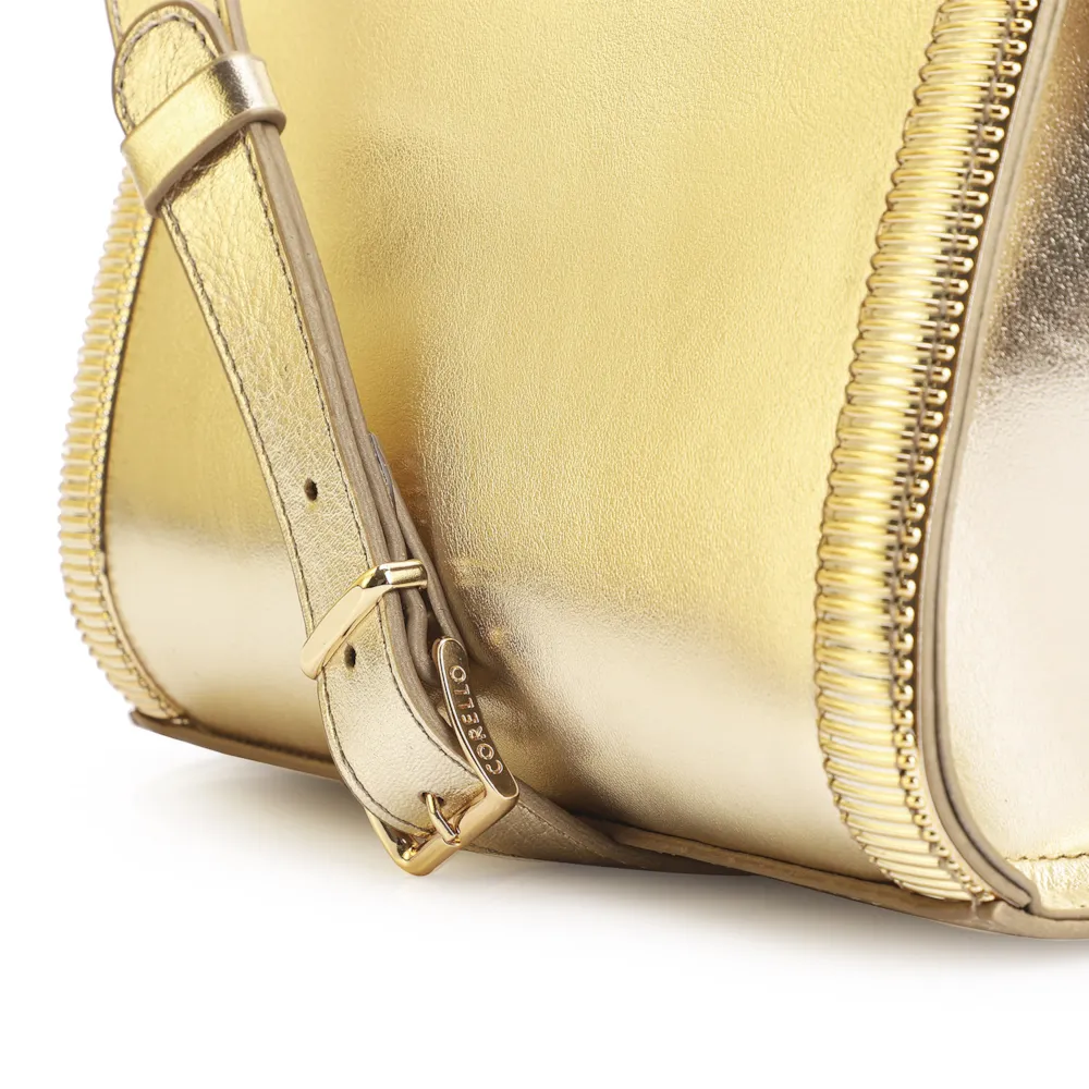 Bolsa Transversal Couro Dourado - imagem 5