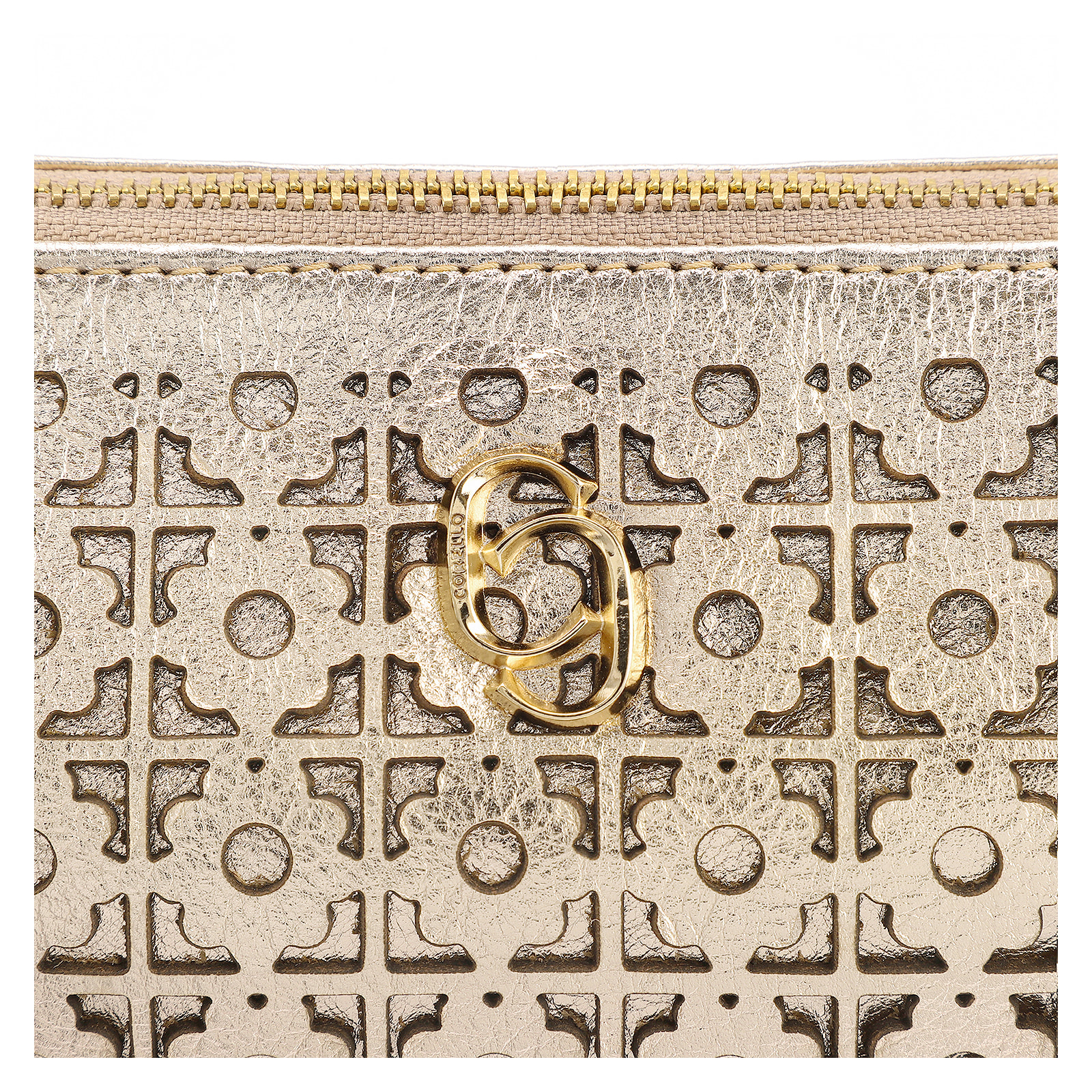 Bolsa Transversal Couro Dourado