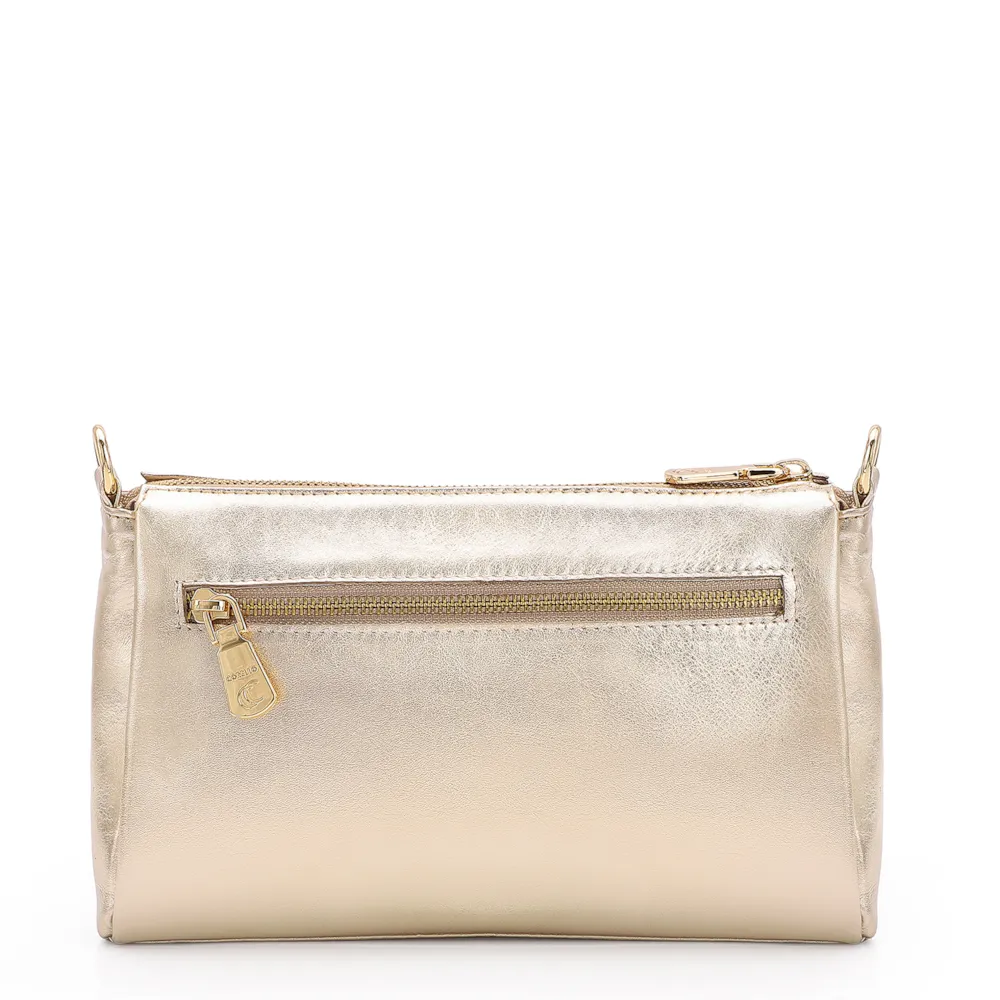 Bolsa Transversal Couro Dourado - imagem 3