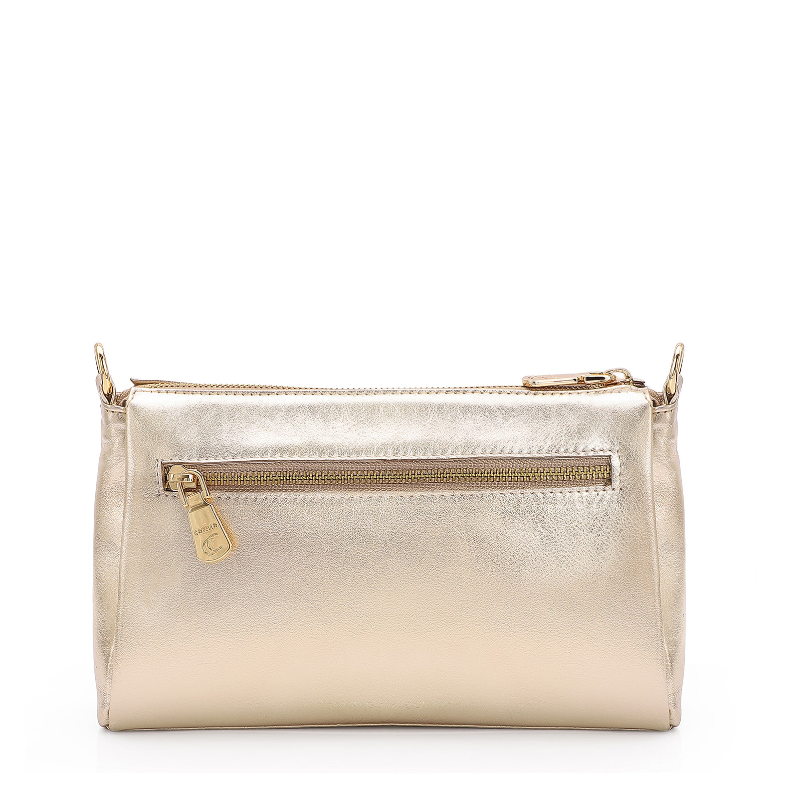 Bolsa Transversal Couro Dourado
