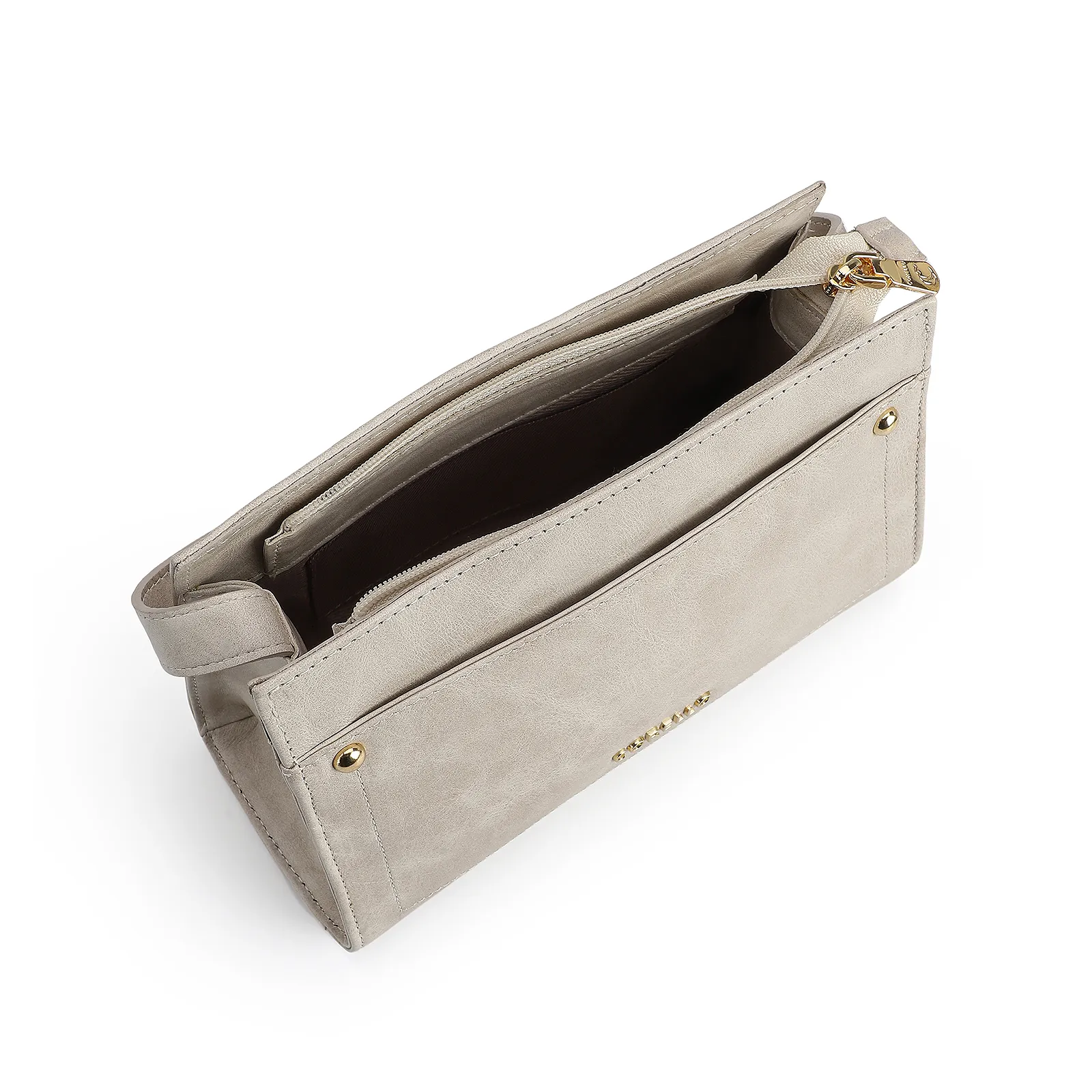 Bolsa Transversal Couro Estonado Off White