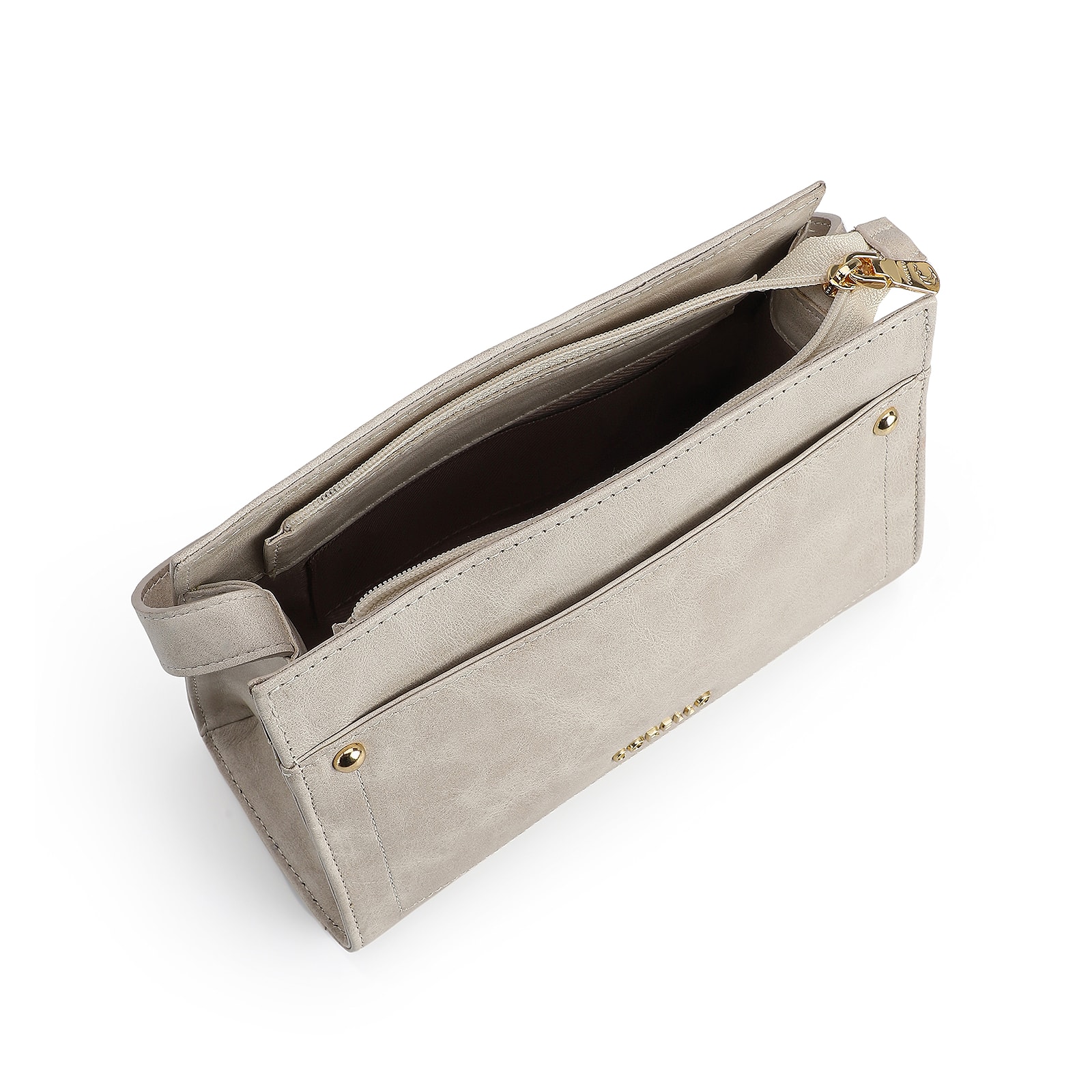 Bolsa Transversal Couro Estonado Off White