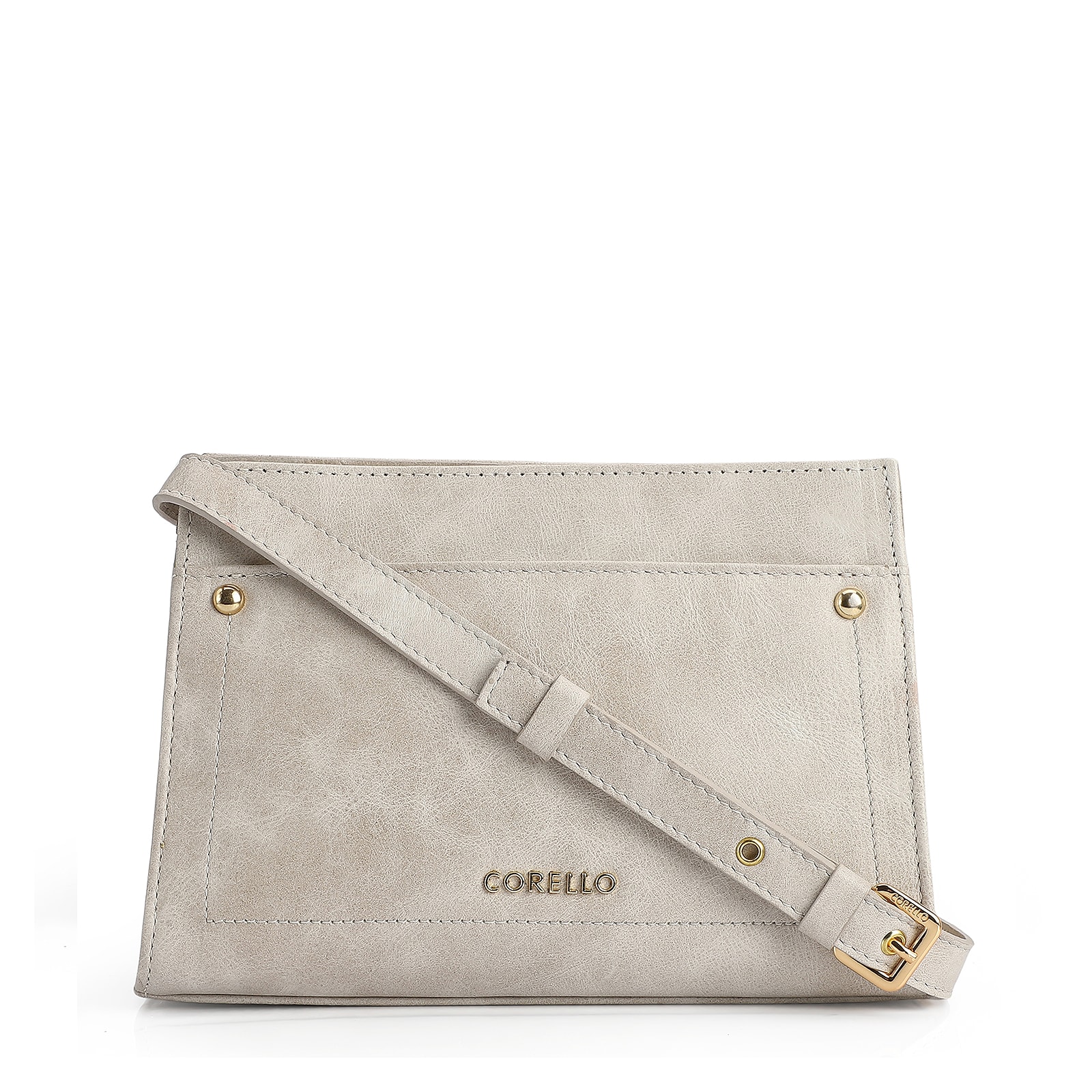 Bolsa Transversal Couro Estonado Off White