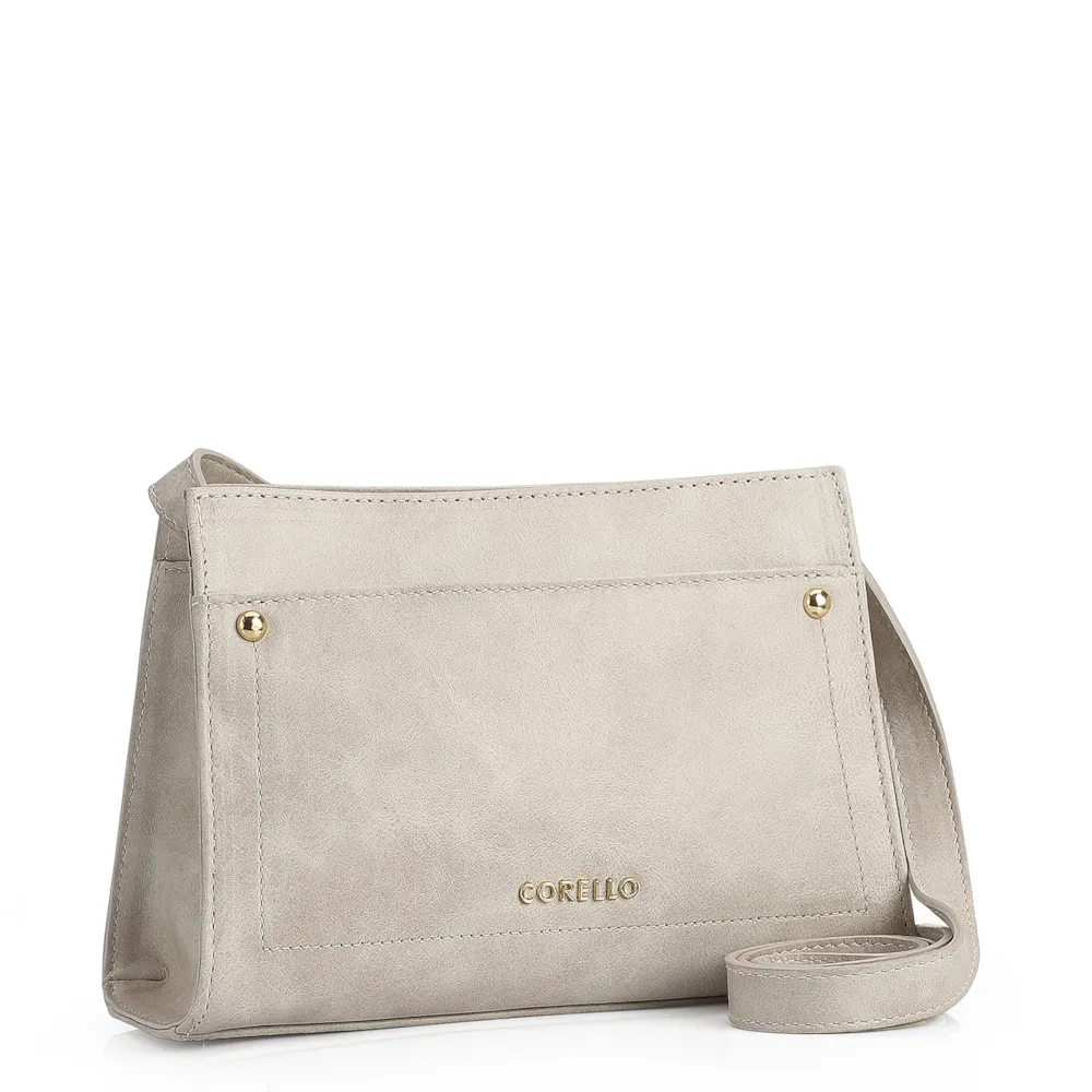 Bolsa Transversal Couro Estonado Off White - imagem 2