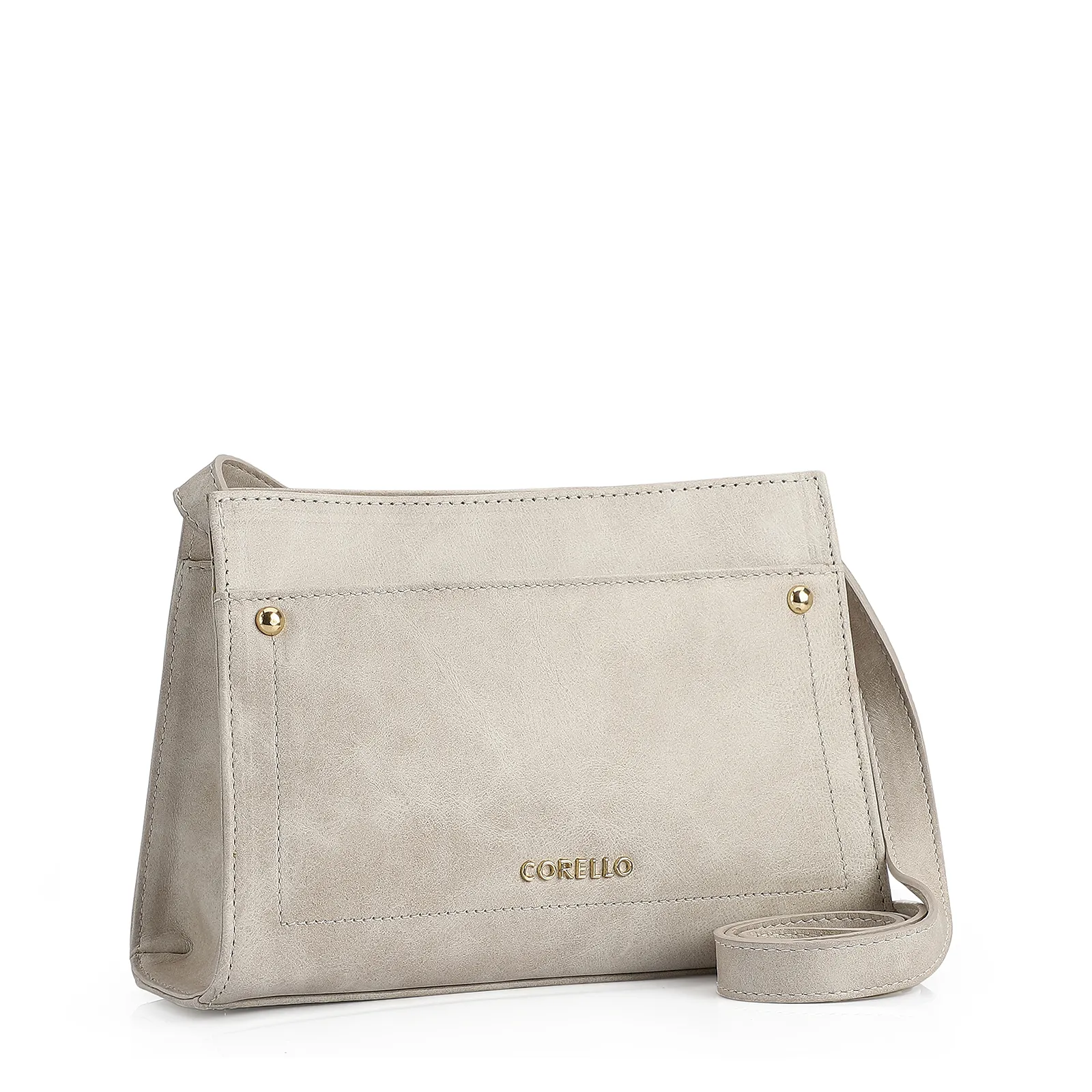 Bolsa Transversal Couro Estonado Off White