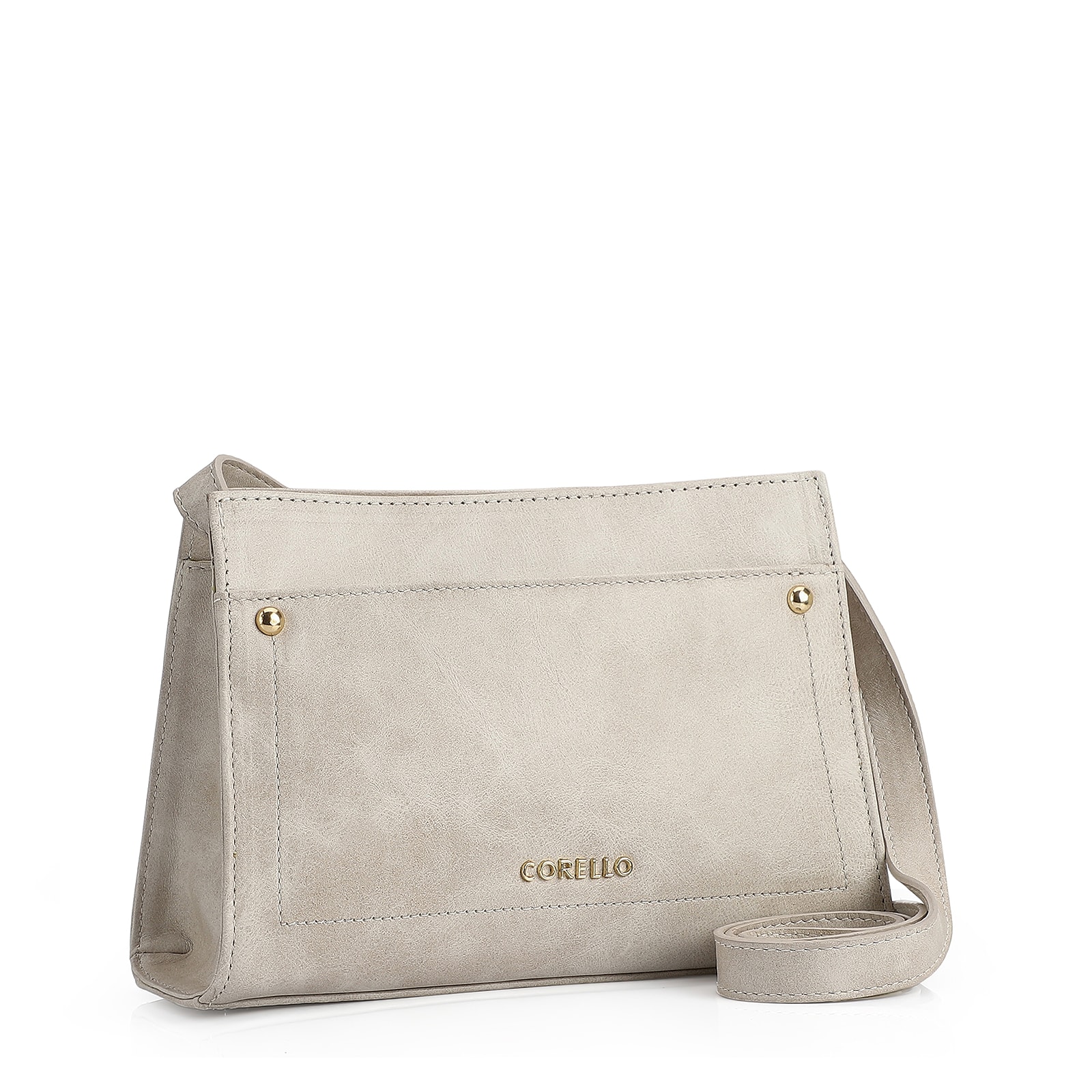 Bolsa Transversal Couro Estonado Off White