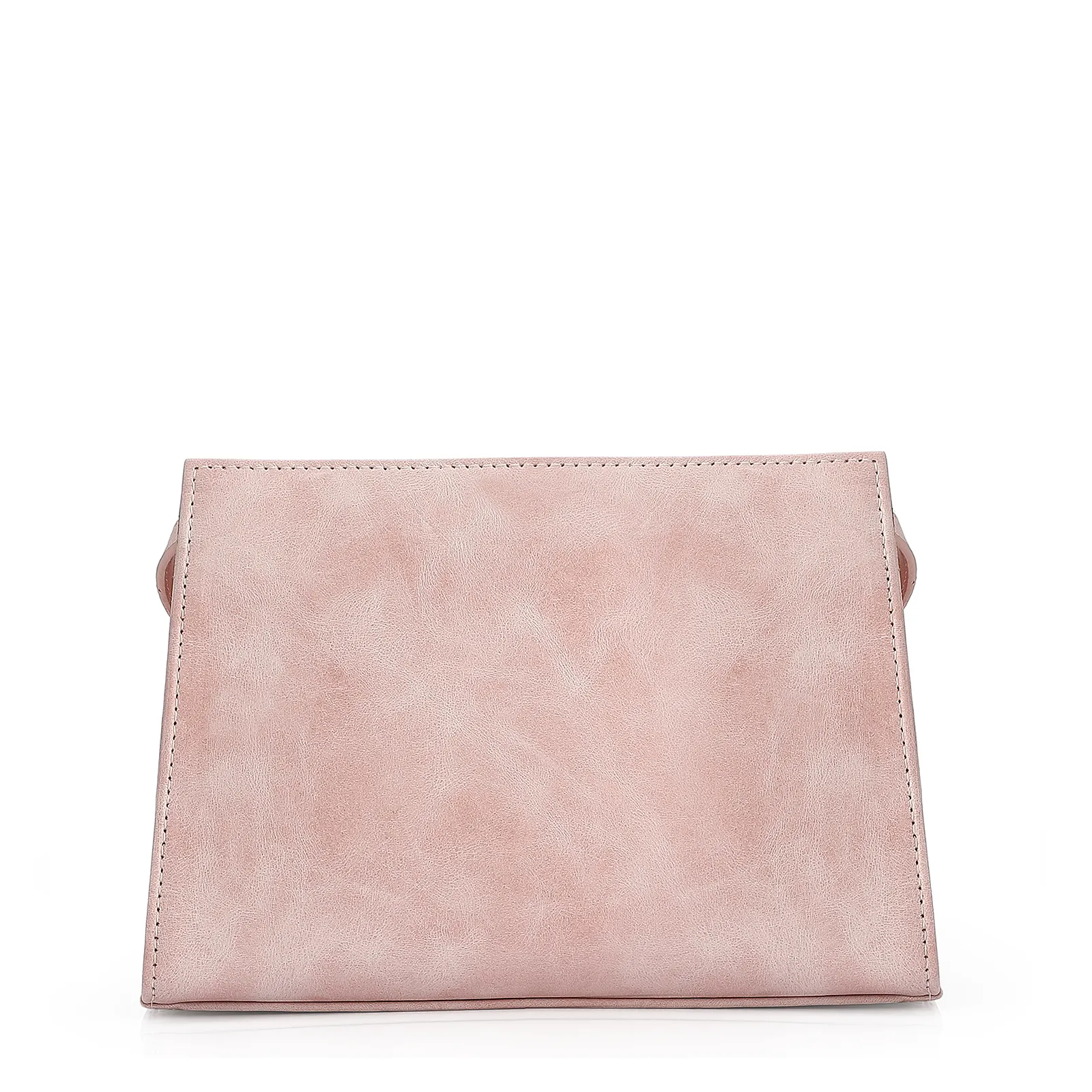 Bolsa Transversal Couro Estonado Rosa