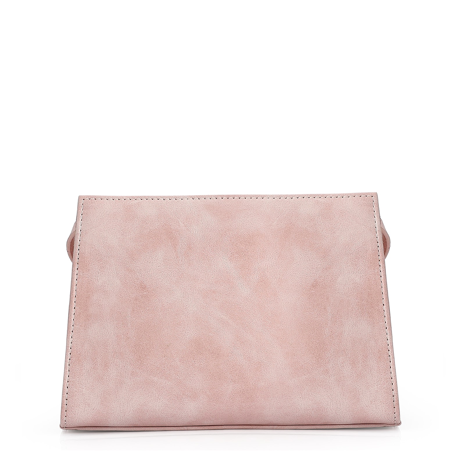 Bolsa Transversal Couro Estonado Rosa