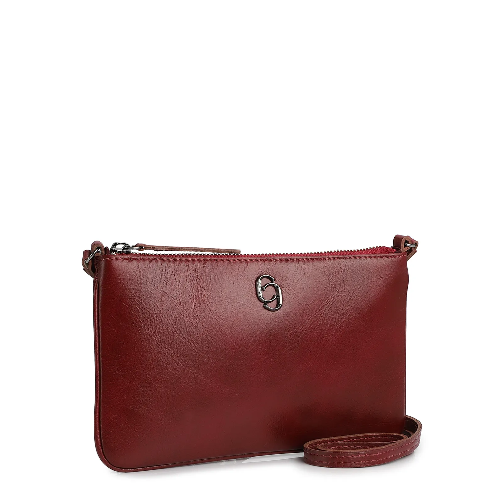 Bolsa Transversal Couro Framboesa