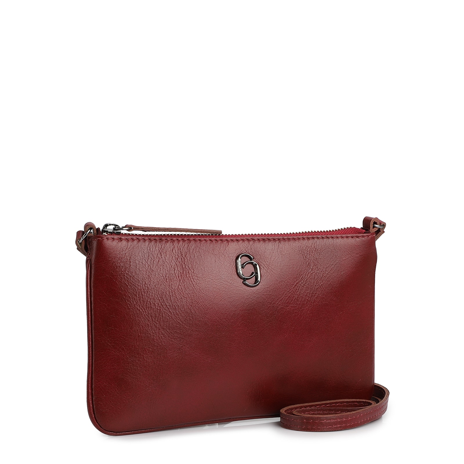 Bolsa Transversal Couro Framboesa