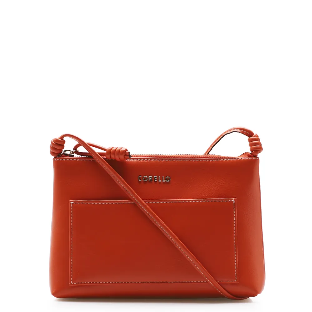 Bolsa Transversal Couro Laranja