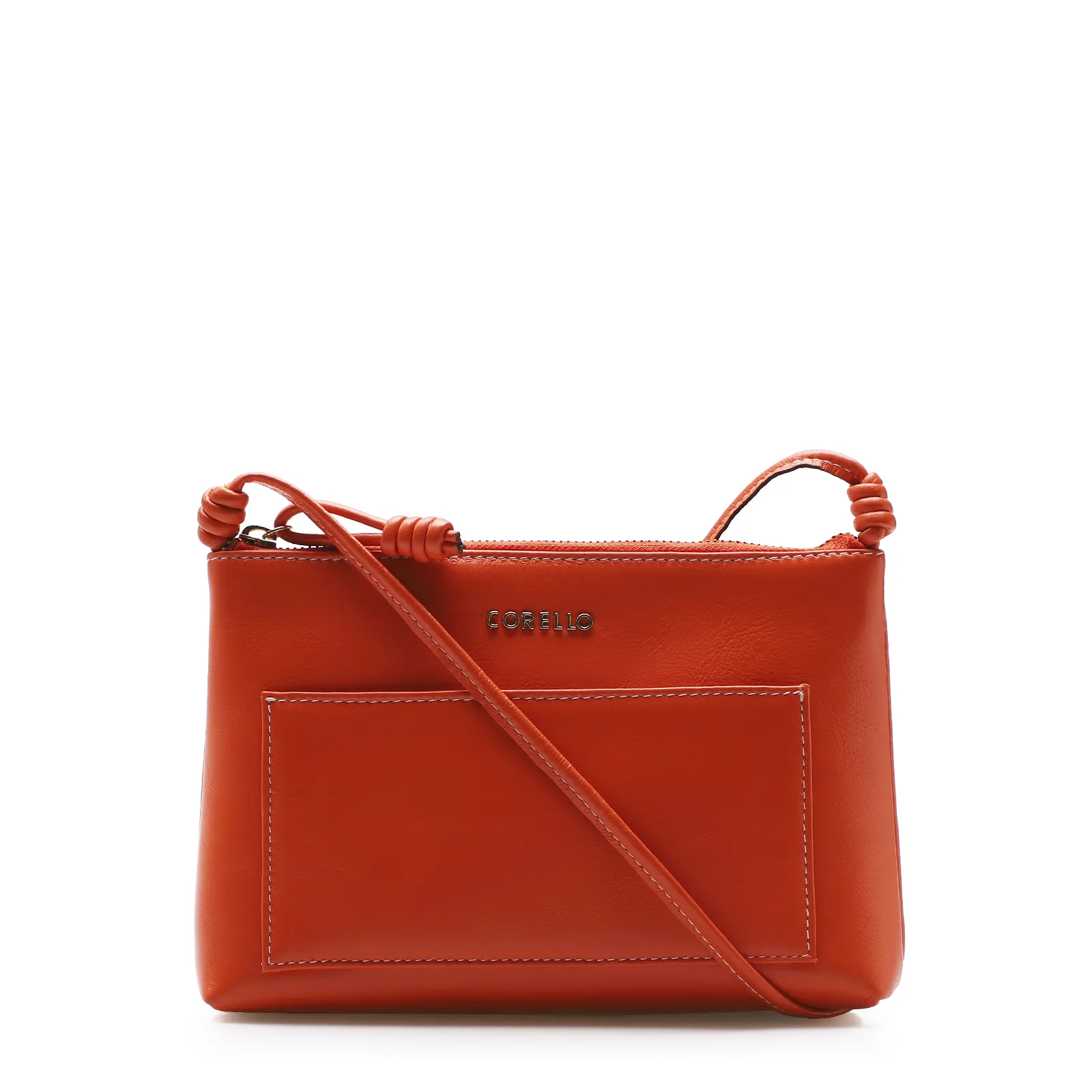 Bolsa Transversal Couro Laranja