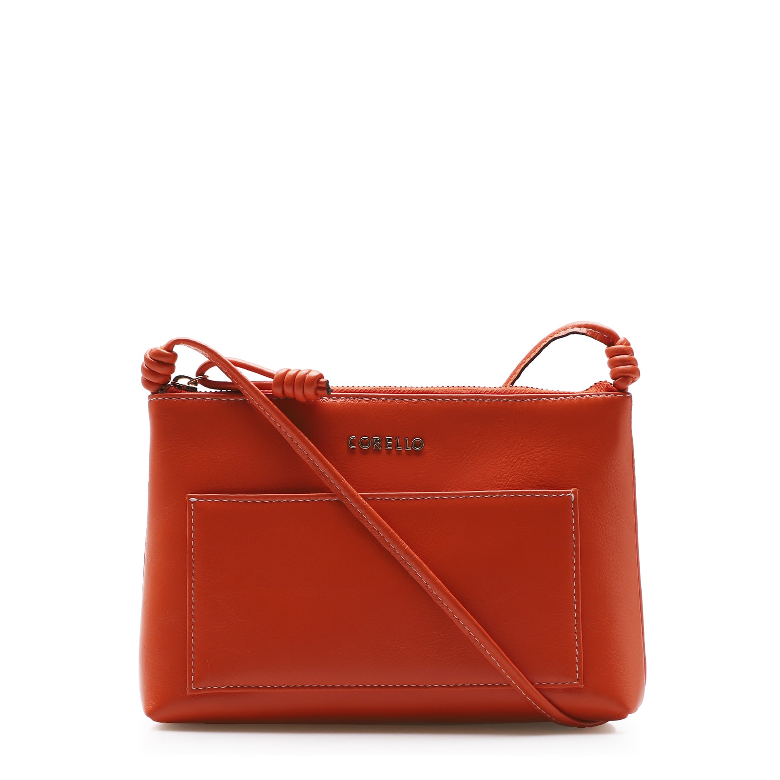 Bolsa Transversal Couro Laranja
