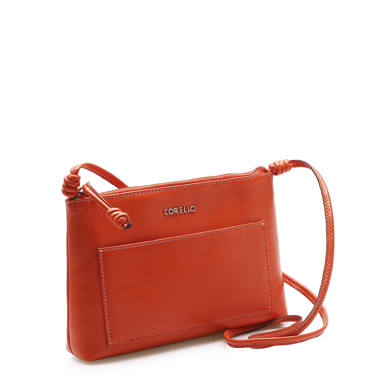 Bolsa Transversal Couro Laranja