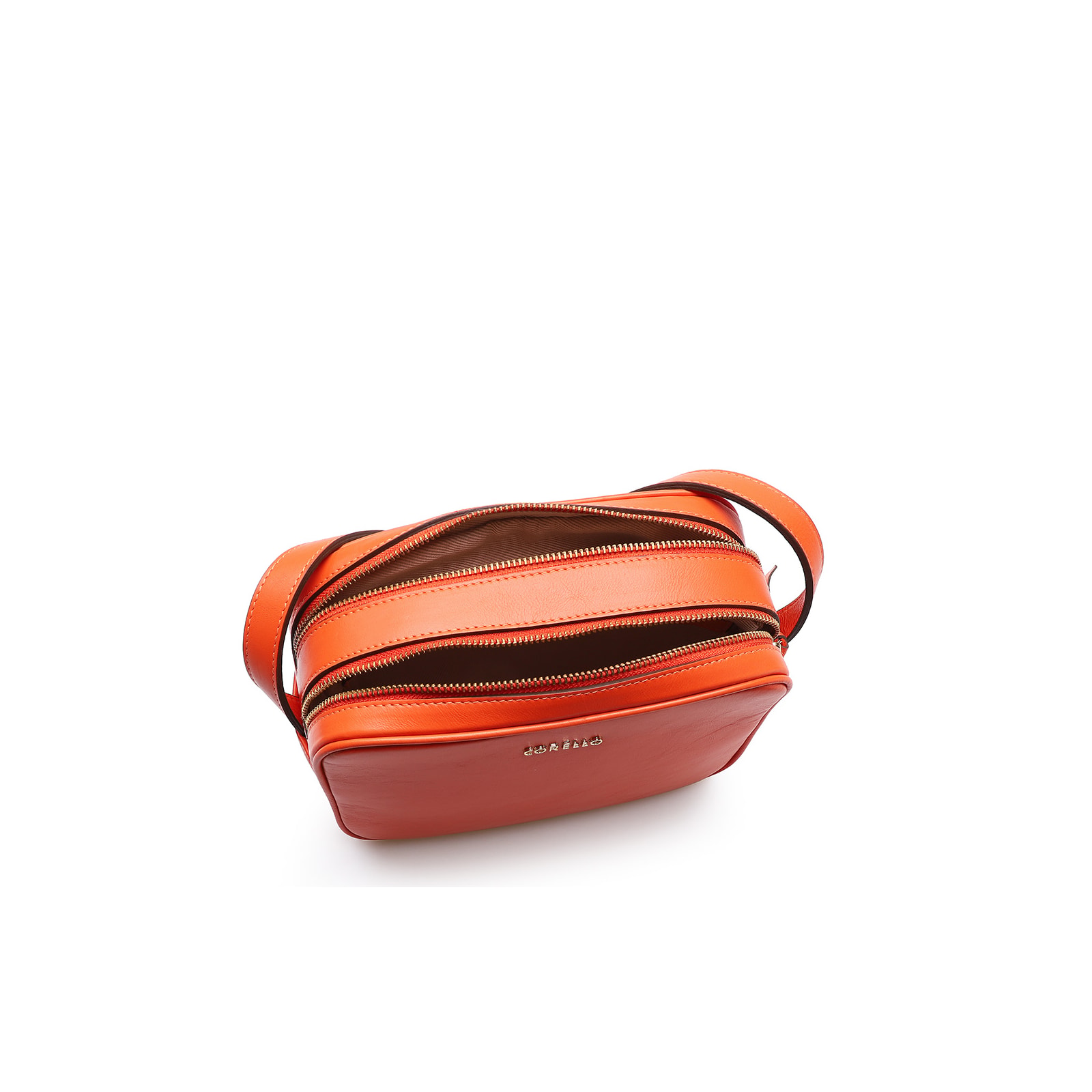 Bolsa Transversal Couro Laranja