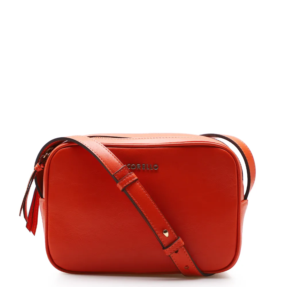 Bolsa Transversal Couro Laranja