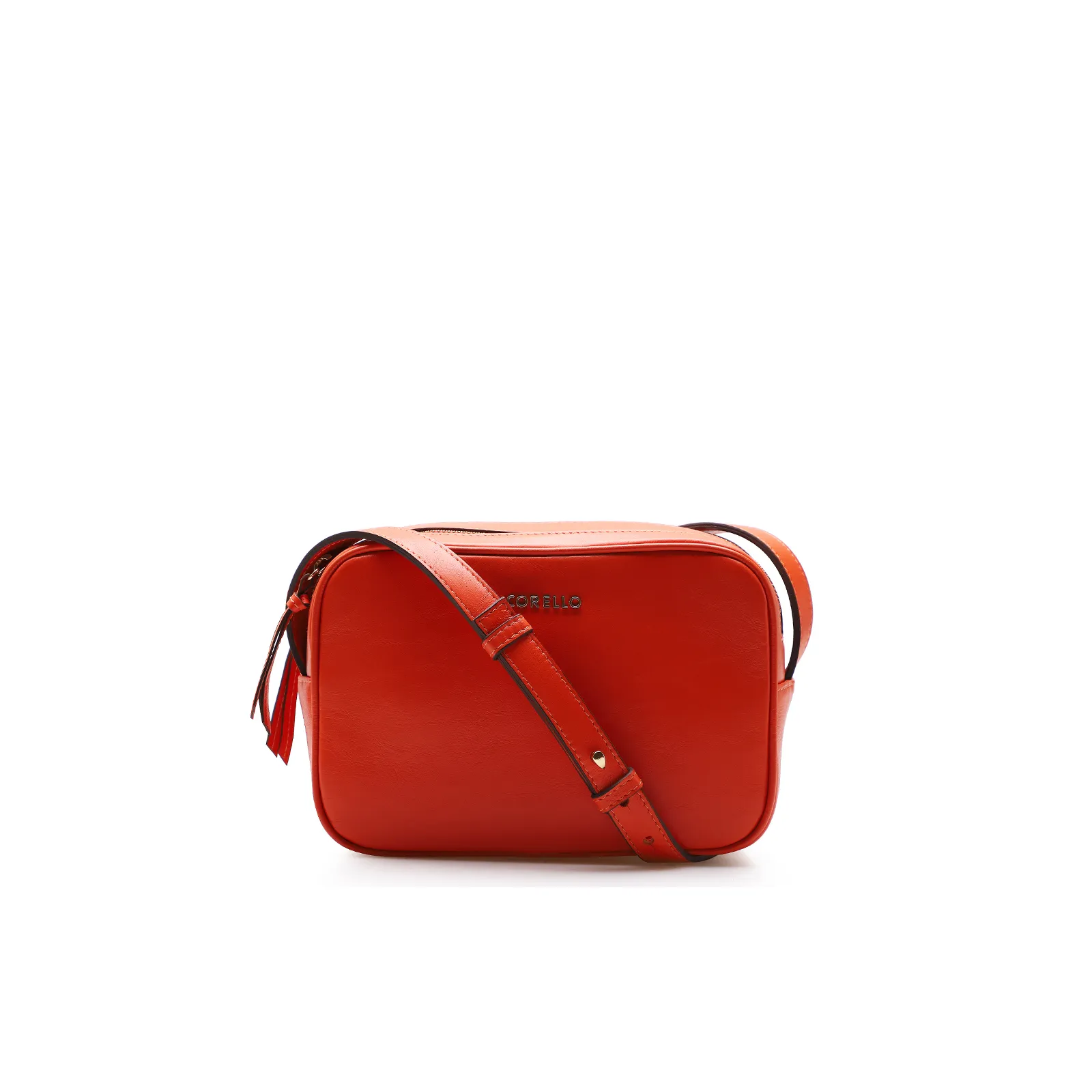 Bolsa Transversal Couro Laranja