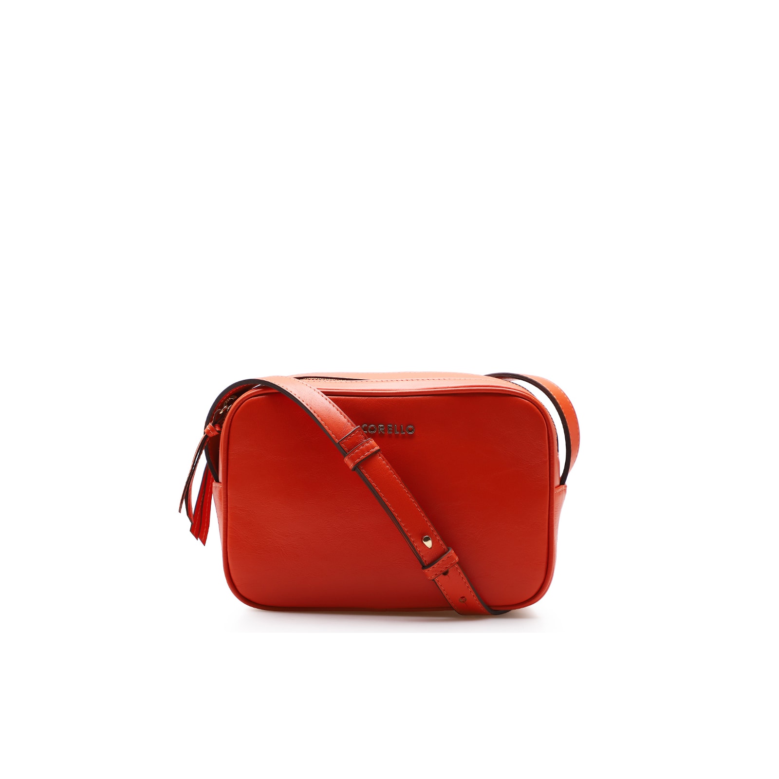 Bolsa Transversal Couro Laranja