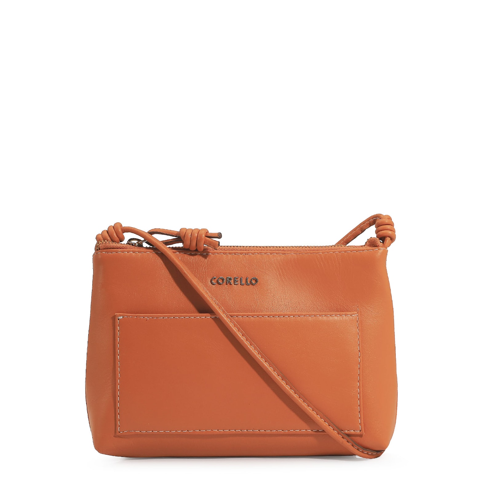Bolsa Transversal Couro Laranja