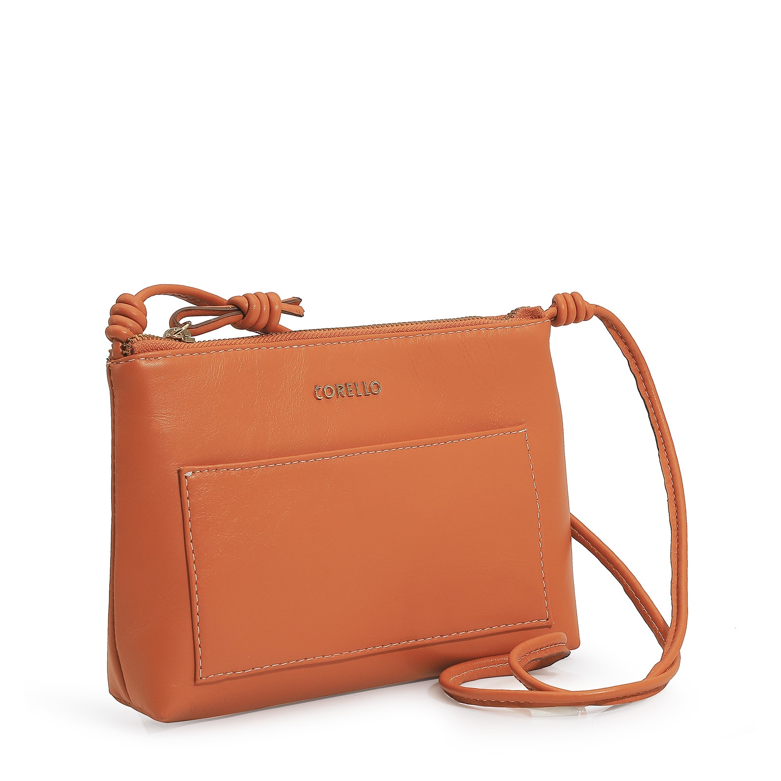 Bolsa Transversal Couro Laranja
