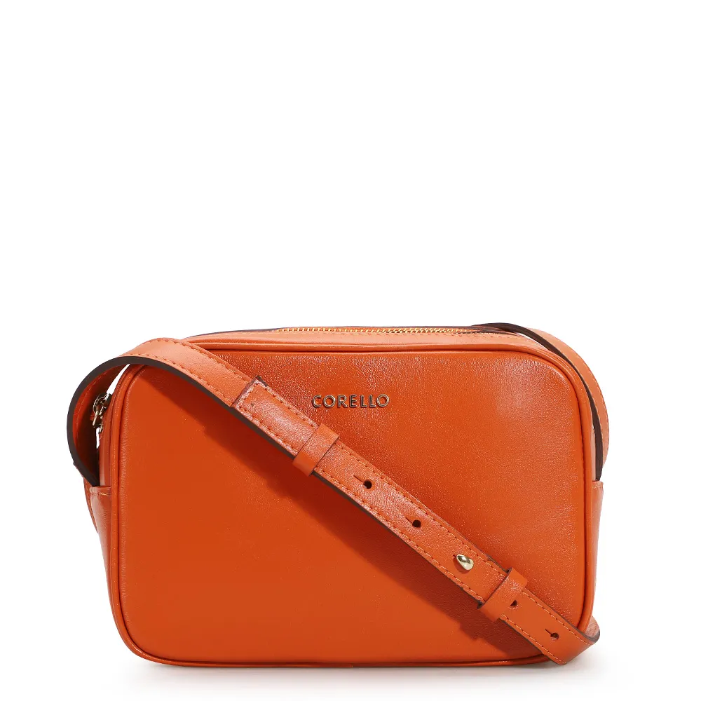 Bolsa Transversal Couro Laranja