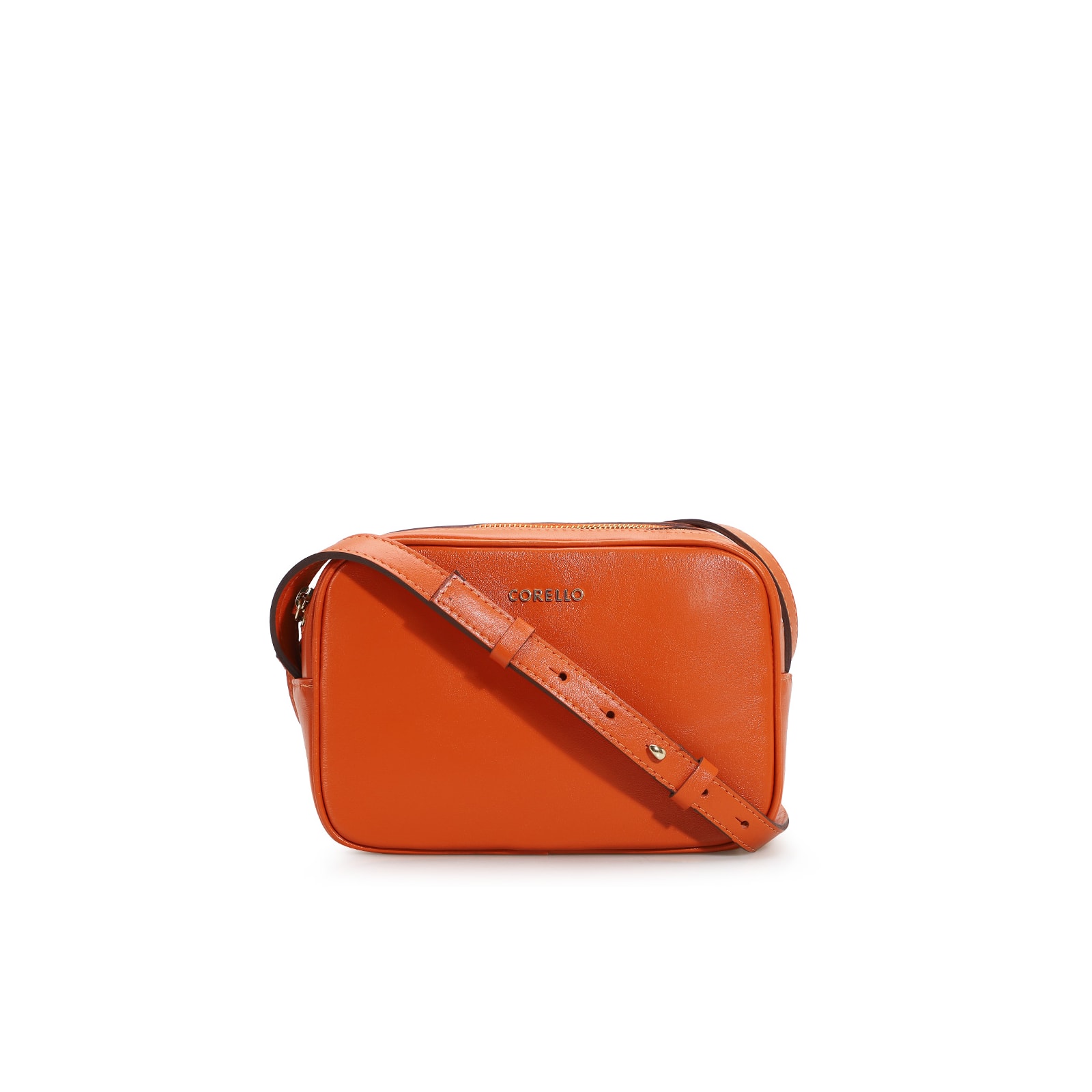 Bolsa Transversal Couro Laranja