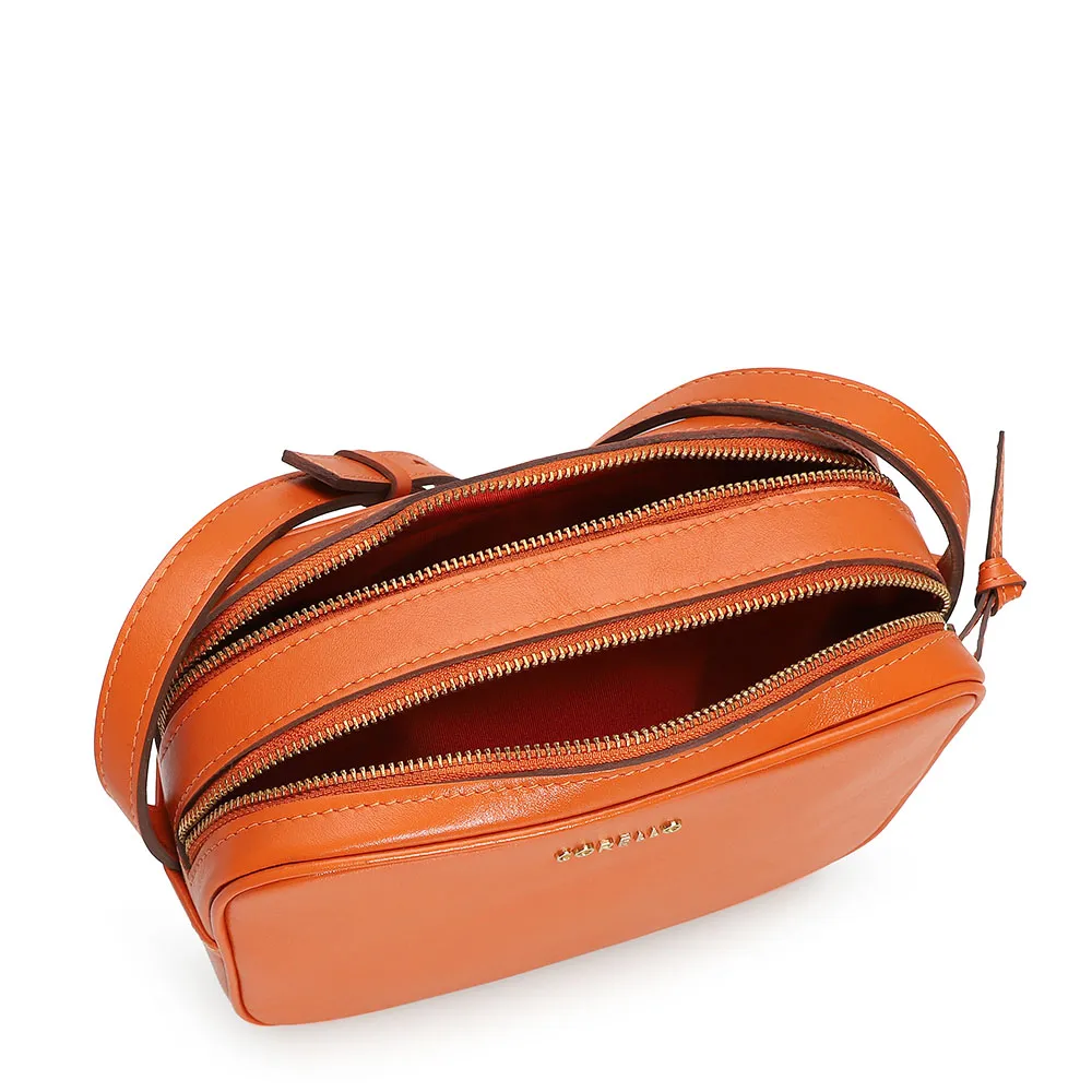 Bolsa Transversal Couro Laranja - imagem 4