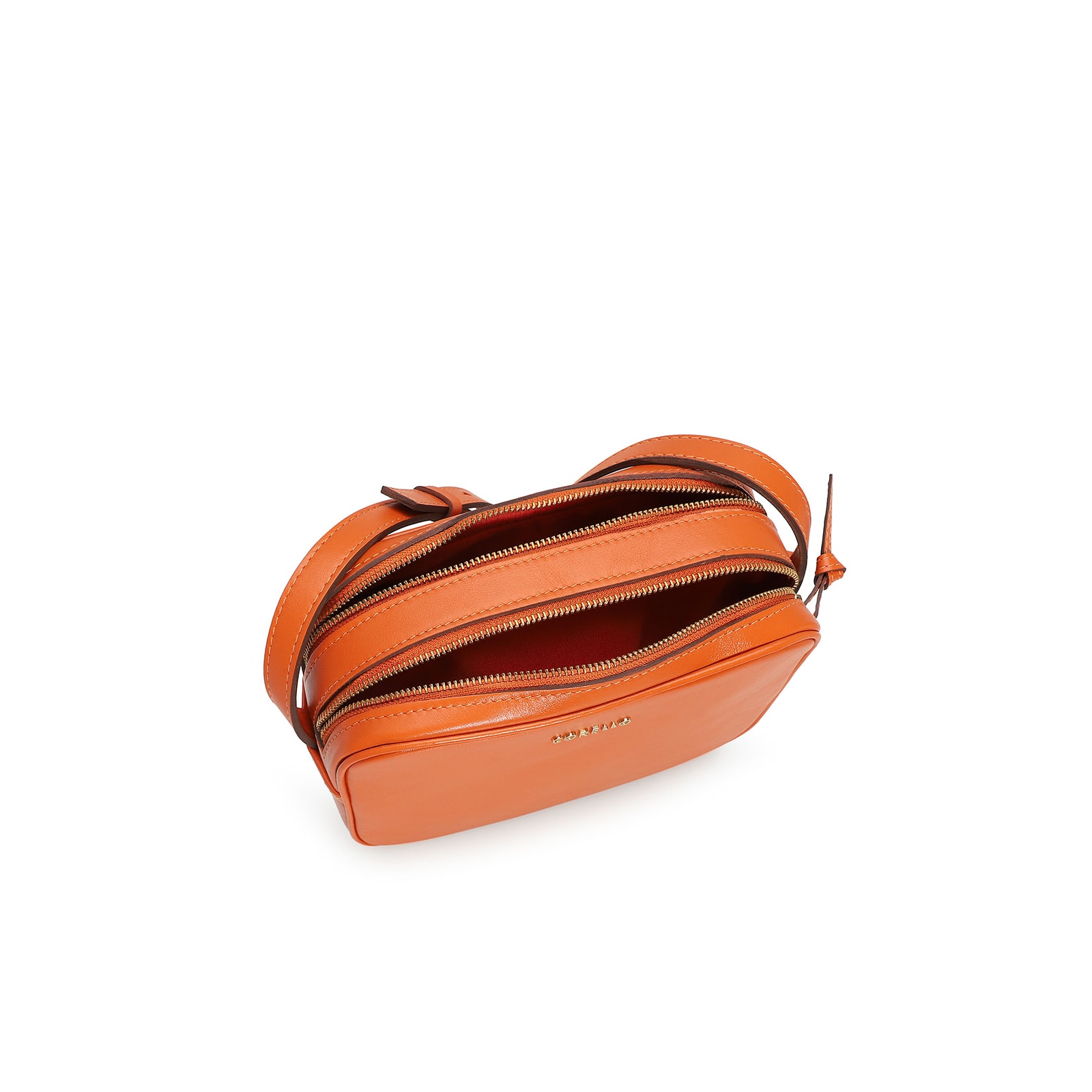 Bolsa Transversal Couro Laranja
