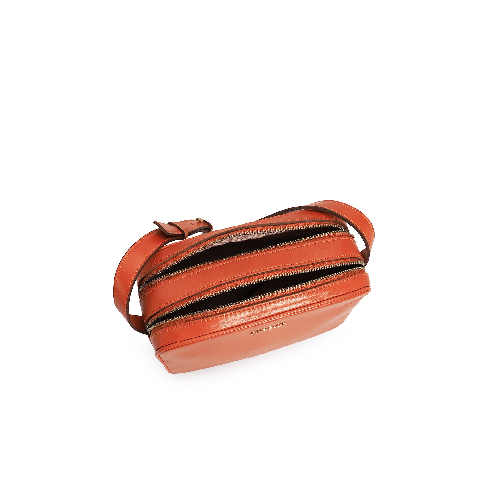 Bolsa Transversal Couro Laranja