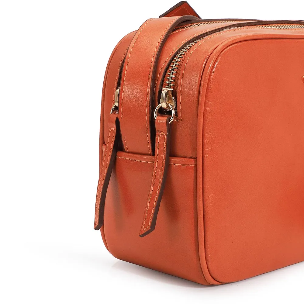 Bolsa Transversal Couro Laranja - imagem 5