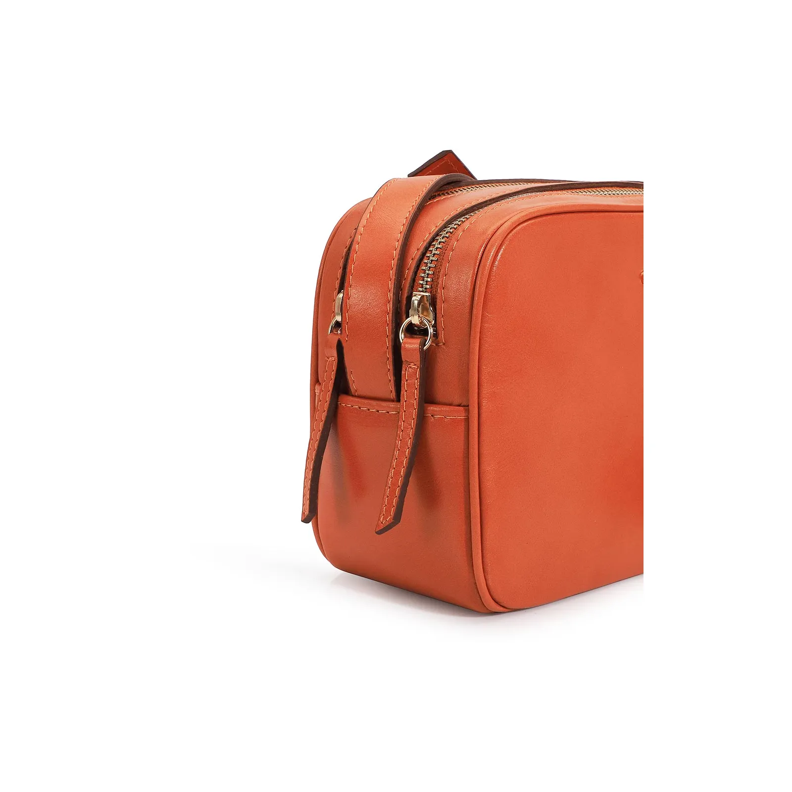 Bolsa Transversal Couro Laranja