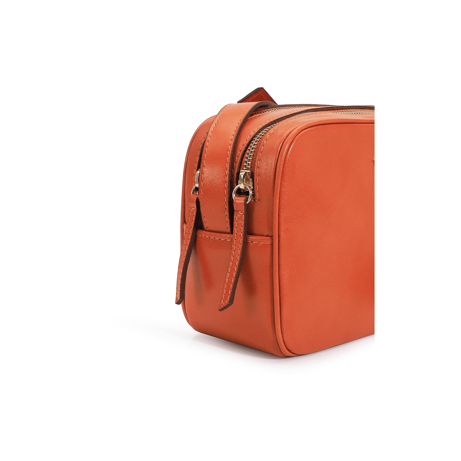 Bolsa Transversal Couro Laranja