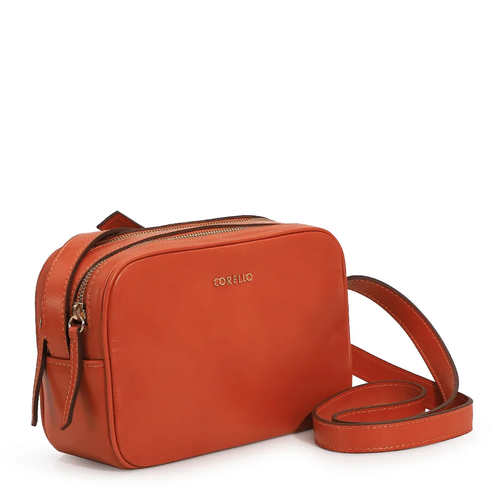 Bolsa Transversal Couro Laranja - imagem 2