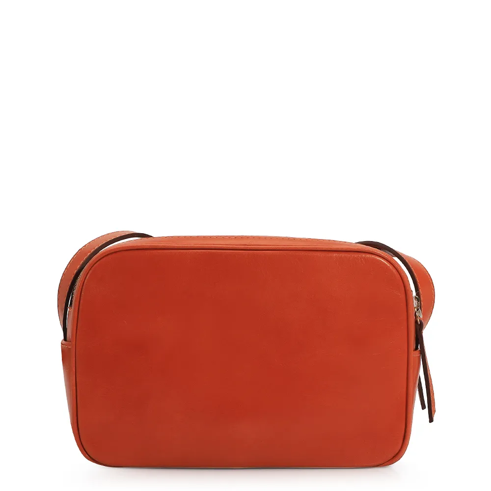 Bolsa Transversal Couro Laranja - imagem 3
