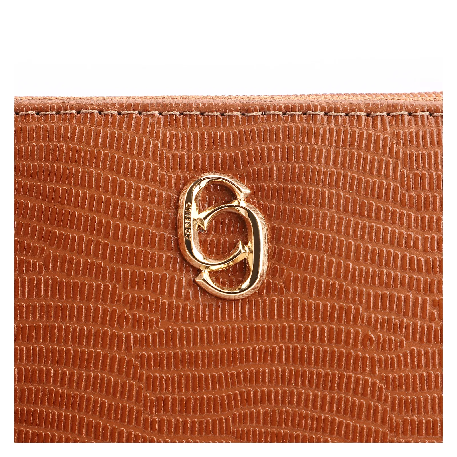 Bolsa Transversal Couro Lezard Marrom