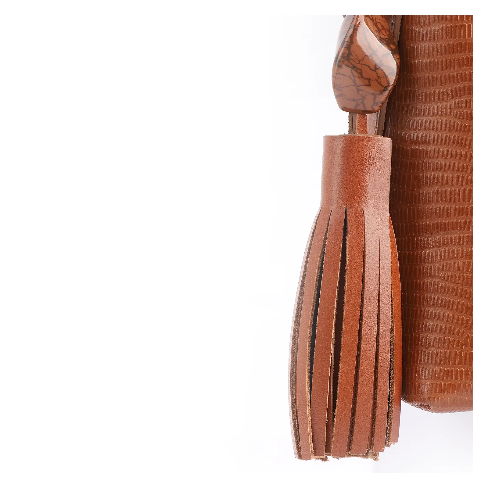 Bolsa Transversal Couro Lezard Marrom