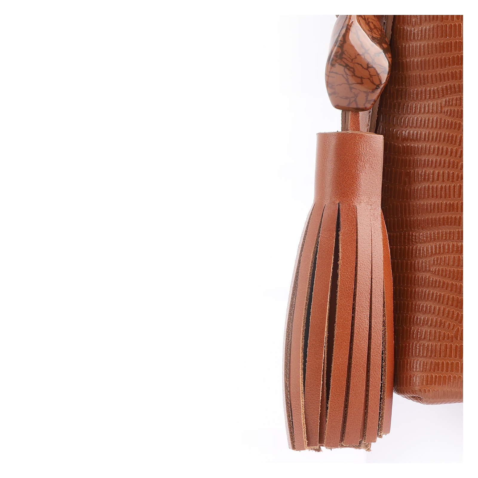 Bolsa Transversal Couro Lezard Marrom