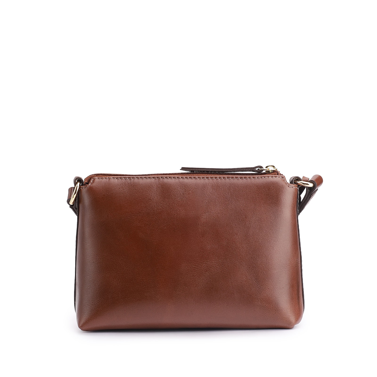 Bolsa Transversal Couro Lezard Marrom Escuro
